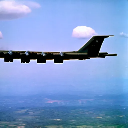 Image similar to realistic b - 5 2 dropping bombs in vietnam