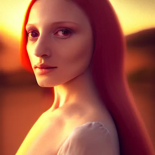 Prompt: photographic portrait of a stunningly beautiful english clairvoyant renaissance female in soft dreamy light at sunset, beside the river, soft focus, contemporary fashion shoot, in a denis villeneuve and tim burton movie, by edward robert hughes, annie leibovitz and steve mccurry, david lazar, jimmy nelsson, extremely detailed, breathtaking, hyperrealistic, perfect face, octane render