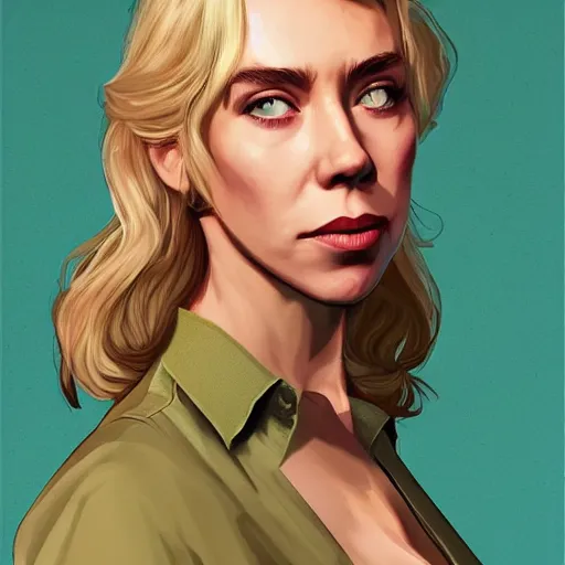 Image similar to vanessa kirby as hattie in gta v, cover art by stephen bliss, artstation, no text