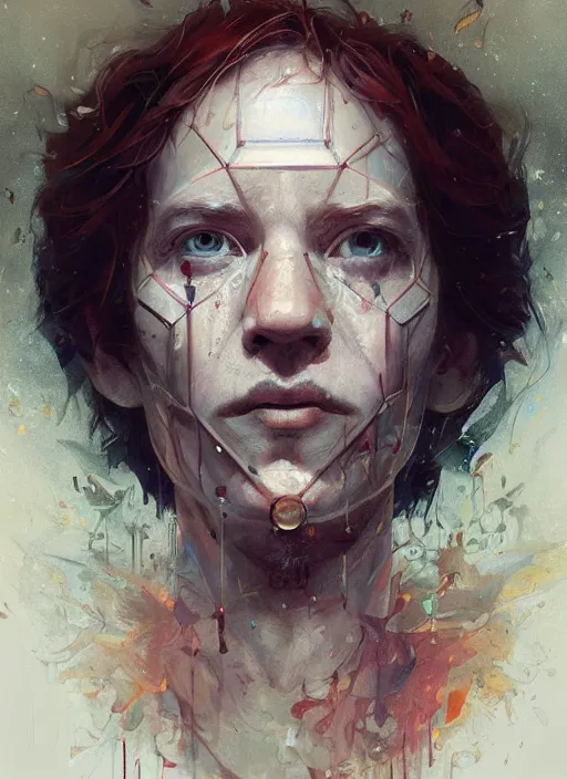 Prompt: it at once blesses us with the combinatoric potential we call creativity, and curses us to forever renegotiate the boundaries of the discrete, photorealistic portrait by michael komarck, greg rutkowski, victo ngai, artgerm and j. dickenson