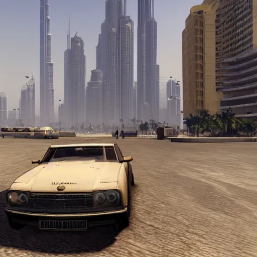 Image similar to gta : dubai, by akihiko yoshida