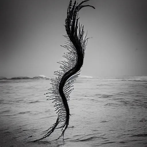 Prompt: portuguese man of war, award winning black and white photography