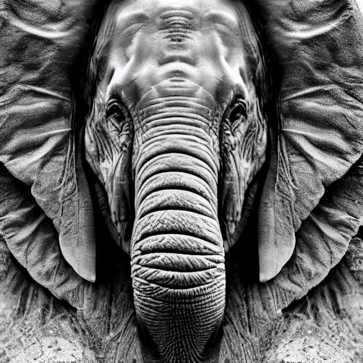 Image similar to [ [ [ elephant man ] ] ]!!! portrait, 4 k photorealism, trending on unsplash, shot by jimmy nelson