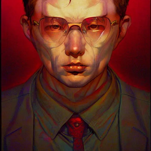 Image similar to prompt : soviet doomer portrait soft light painted by james jean and katsuhiro otomo and erik jones, inspired by akira anime, smooth face feature, intricate oil painting, high detail illustration, sharp high detail, manga and anime 1 9 9 9