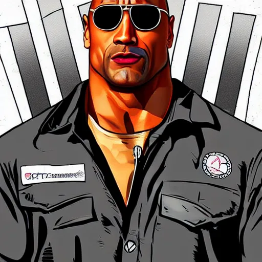 Image similar to Dwayne Johnson in GTA art style