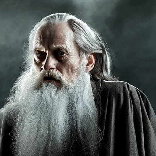 Prompt: william dafoe as dumbledore, film still, cinematic lighting