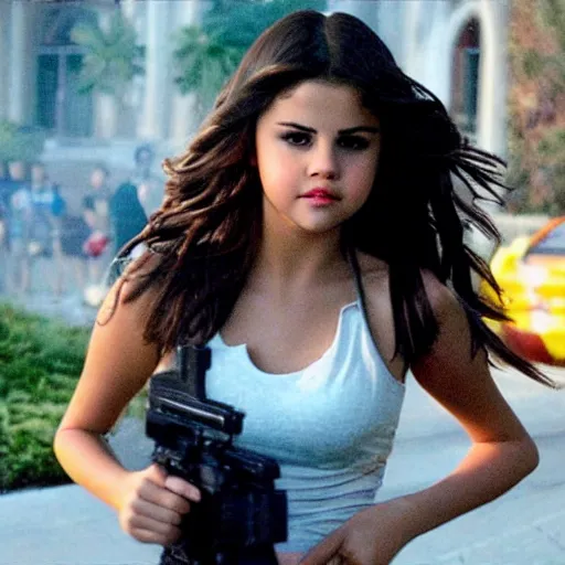 Image similar to Selena Gomez in Michael Bay's Transformers movie (2007)