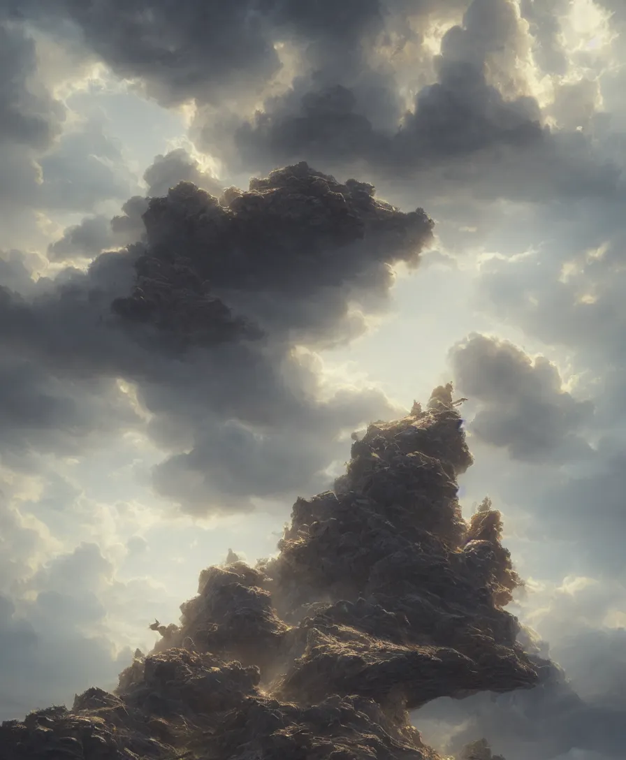 Image similar to hyper realistic brother the clouds, illustrated by greg rutkowski, beautiful volumetric lighting, intricate, ultra detailed, photorealistic, trending on artstation, octane render, 8 k