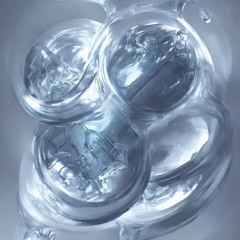 Image similar to concept art of luxury very modern white liquid dietary supplement in a round transparent bottle, it has a black sticker on it, by aenaluck, artgerm and roberto ferri and greg rutkowski, light blue and white tones, digital painting, artstation, concept art, smooth, sharp foccus ilustration hq