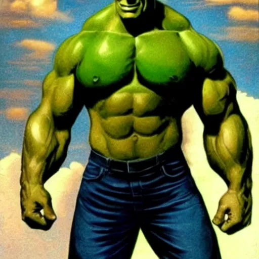 Image similar to the rock as the hulk