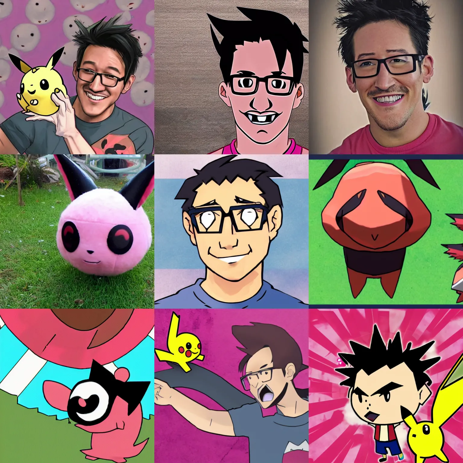 Prompt: Markiplier as a pokemon,