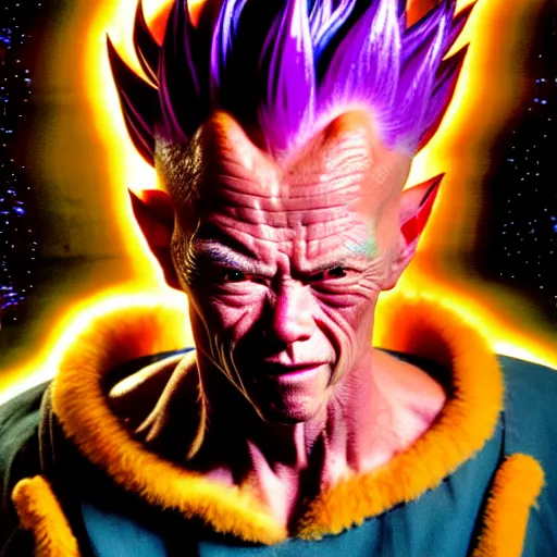 Image similar to uhd photorealisitc candid photo of a cosmic gotenks. hyperdetailed, accurate, studio lighting. correct face. photo by annie leibowitz and steve mccurry