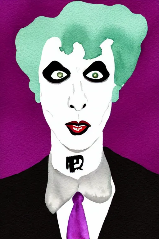 Prompt: minimalist watercolor art of dr. frank - n - furter, illustration, vector art