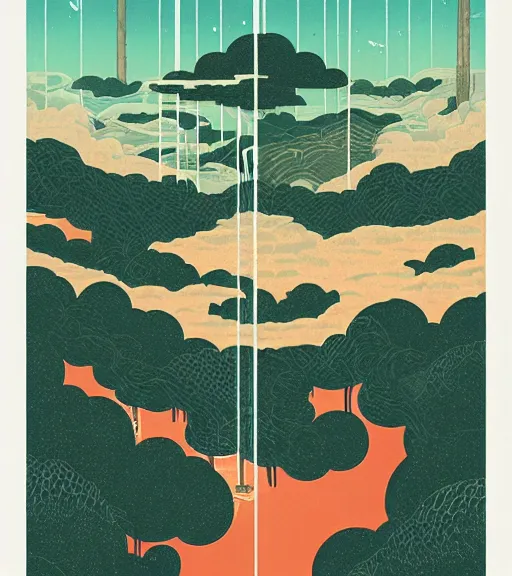 Image similar to vertical dream landscape by sachin teng, okami, hasui kawase