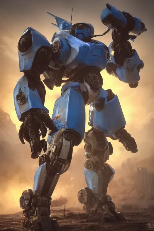 Image similar to mechwarrior 5 : mercenaries mech megaman transformer robot boss tank engine game octane render, 4 k, hd 2 0 2 2 3 d cgi rtx hdr style chrome reflexion glow fanart, global illumination ray tracing hdr fanart arstation by ian pesty by jesper ejsing pixar and disney unreal zbrush central hardmesh