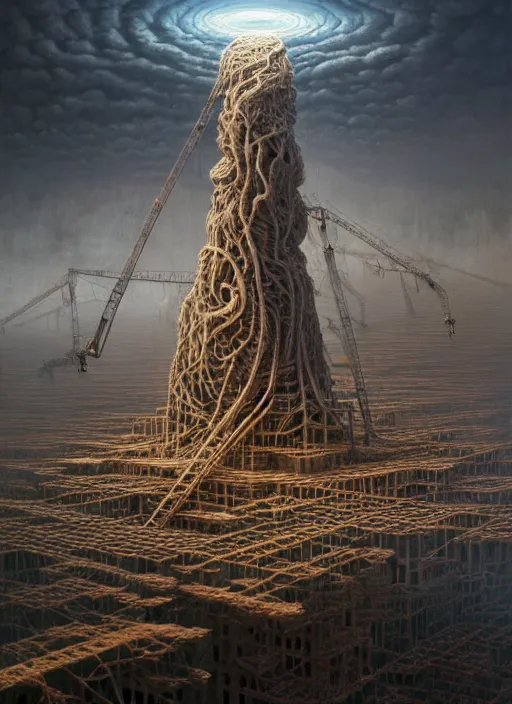 Image similar to a hyper-detailed 3d render like a Oil painting of the Construction of a Unified-Theory, surrealism!!!!! surreal concept art, lifelike, photorealistic, digital painting, aesthetic, smooth, sharp focus, Artstation HD, by Greg Rutkowski, Chris Tulloch McCabe, Valentina Remenar and Asher Duran,