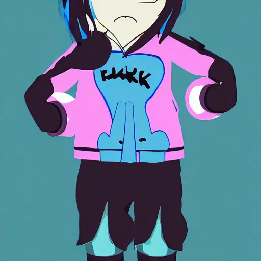 Image similar to miku hatsune as south park character