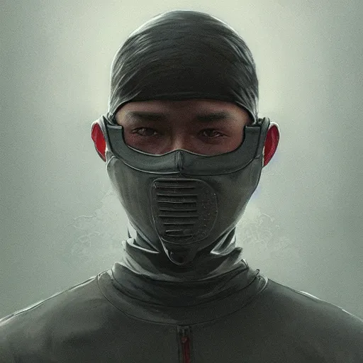 Image similar to very cool man grey hair with mask, streetwear, techwear, cyberpunk style outfit, full body, nose piercing, detailed portrait, intricate complexity, by greg rutkowski, cushart krentz, artgerm, ross tran, conrad roset, takato yomamoto, ilya kuvshinov. 4 k, beautiful, cinematic dramatic atmosphere, portrait lighting