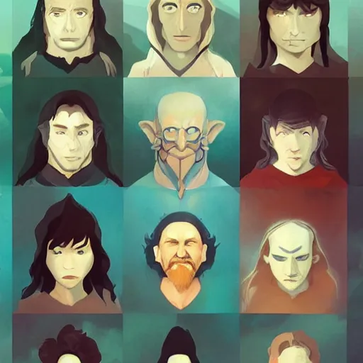 Image similar to face icon stylized minimalist the lord of the rings : the fellowship of the ring 2 0 0 1, loftis, cory behance hd by jesper ejsing, by rhads, makoto shinkai and lois van baarle, ilya kuvshinov, rossdraws global illumination