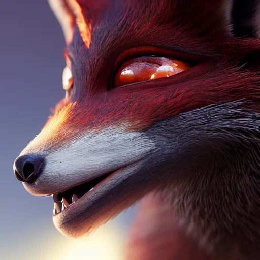 Prompt: weta disney pixar movie still macro close photo of cute anthropomorphic vulpes vulpes fulva as man in black : : by weta, greg rutkowski, wlop, ilya kuvshinov, rossdraws, artgerm, octane render, iridescent, bright morning, anime, liosh, mucha : :