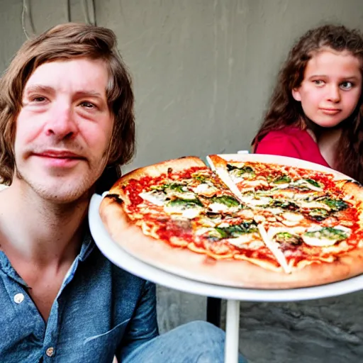 Image similar to anna forsterling and saul bromberger, pulitzer, photorealistic / kids in nowhere eat pizza