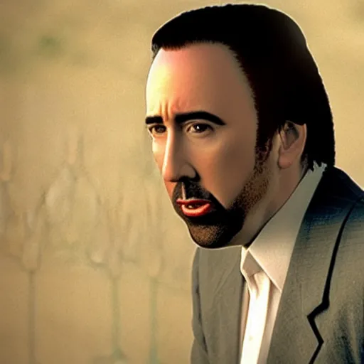 Prompt: nick cage playing nick cage playing jesus