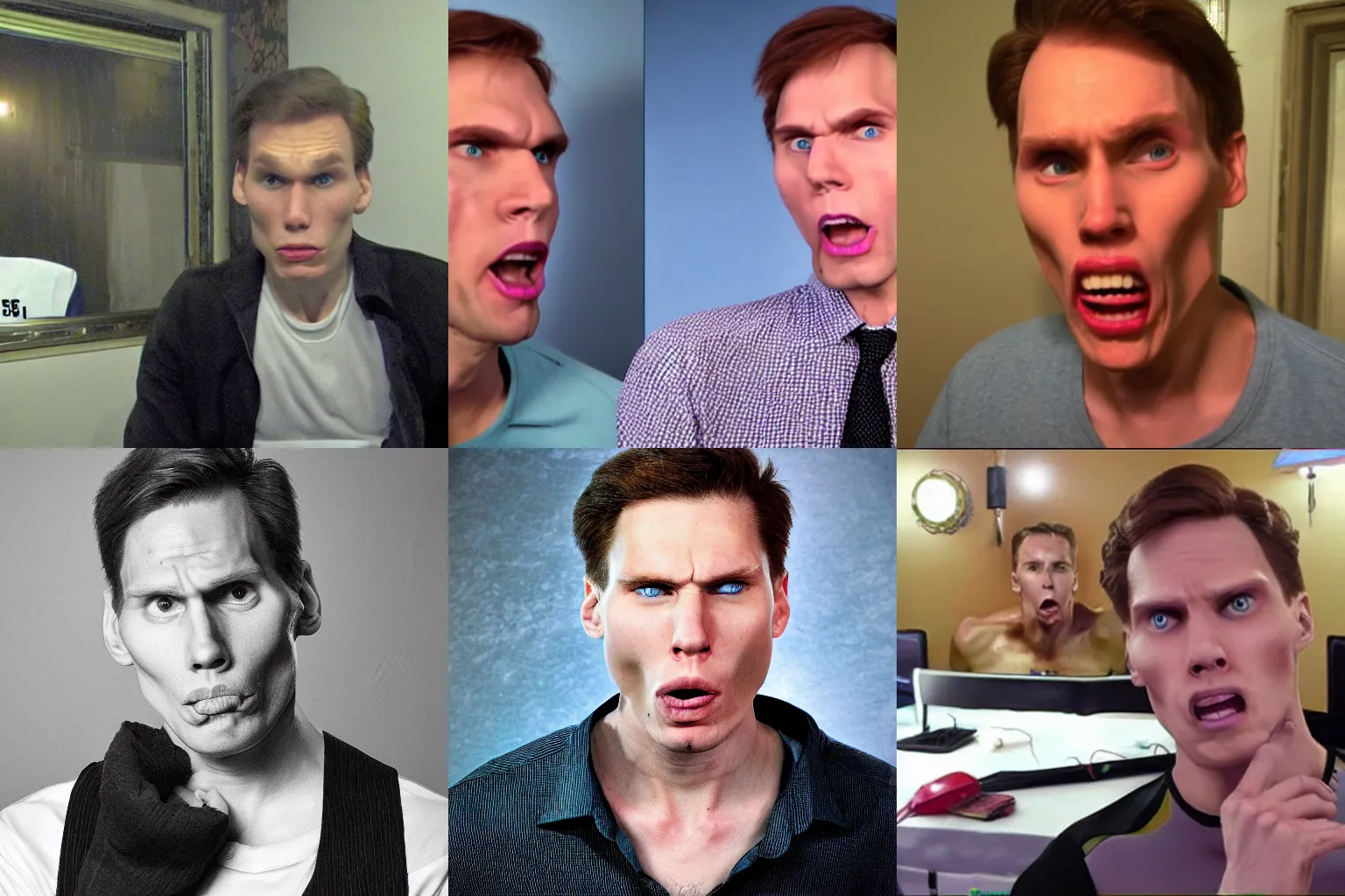 Prompt: jerma fucked up face