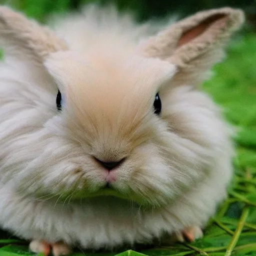 Prompt: photo of a hybrid between a fluffy rabbit and a toad