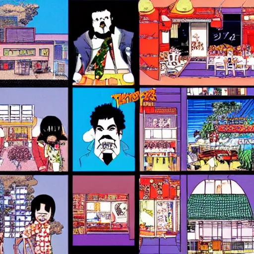 Image similar to 200 Hotels Manga by Frank Zappa and Akira Toriama