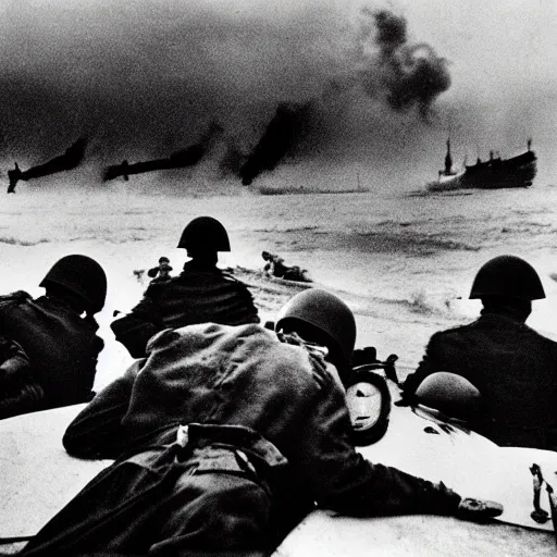 Image similar to the d - day, by robert capa,