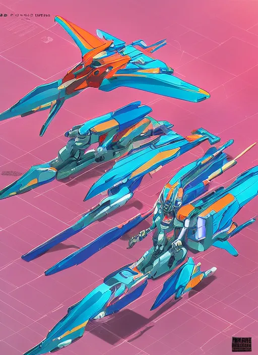 Image similar to isometric concept gundam macross evangelion, detailed hatching, diagram specifications notations, by alex pardee, 3 d cg, octane rendered, futuristic, 2 k aesthetic, 4 k, highly saturated colors