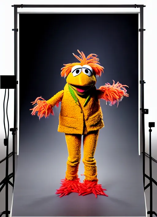 Image similar to studio portrait still of muppet!!!!! neo!!!!!! as a muppet muppet as a muppet, 8 k, studio lighting, key light,