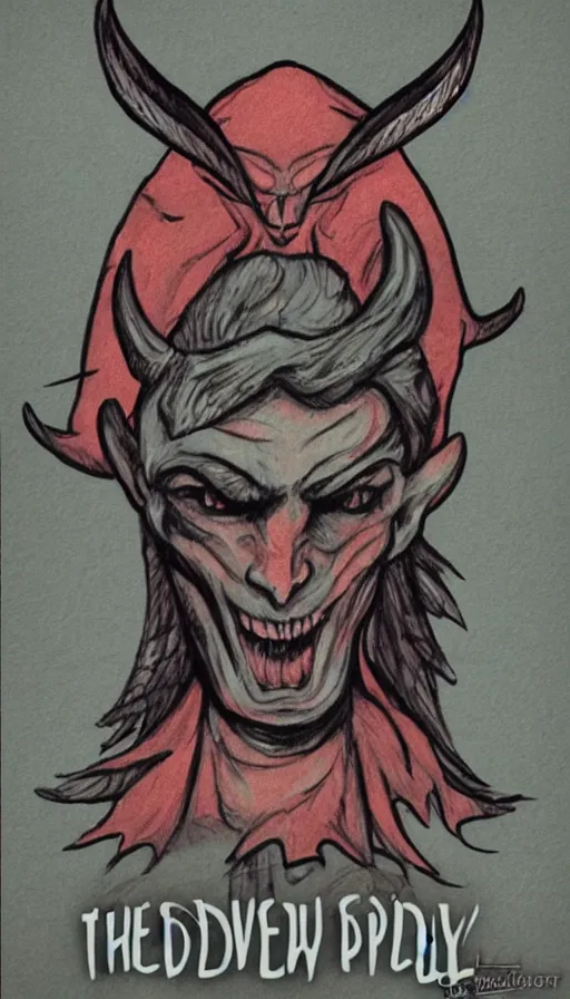 Image similar to the devil drawn as a friendly person