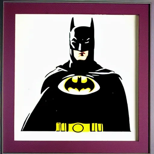 Image similar to batman silk screen banksy