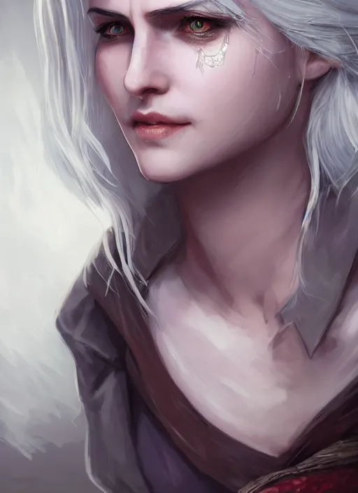 Image similar to portrait of ciri from the witcher storm blessed | | cute - fine - face, pretty face, realistic shaded perfect face, fine details by stanley artgerm lau, wlop, rossdraws, james jean, anime style, andrei riabovitchev, marc simonetti, and sakimichan, tranding on artstation