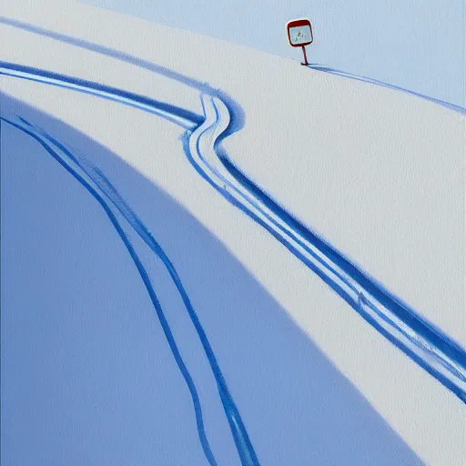 Image similar to Goro Fujita ilustration a road that descends from the top of the mountain giving curves with snow, painting by Goro Fujita, sharp focus, highly detailed, ArtStation