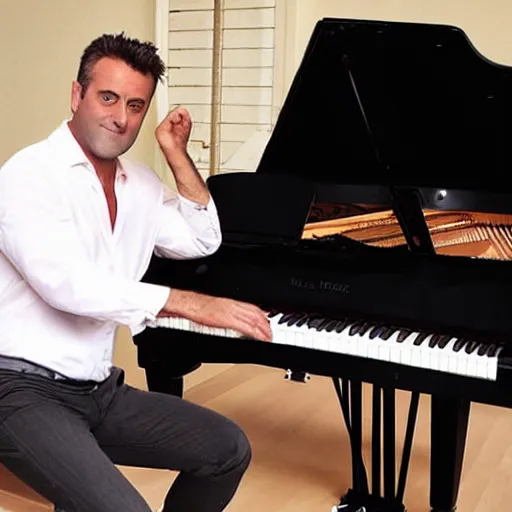 Prompt: Matt Le blanc playing classical piano