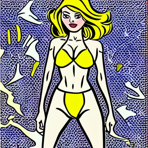 Prompt: Roy Lichtenstein hot girl ultra detailed