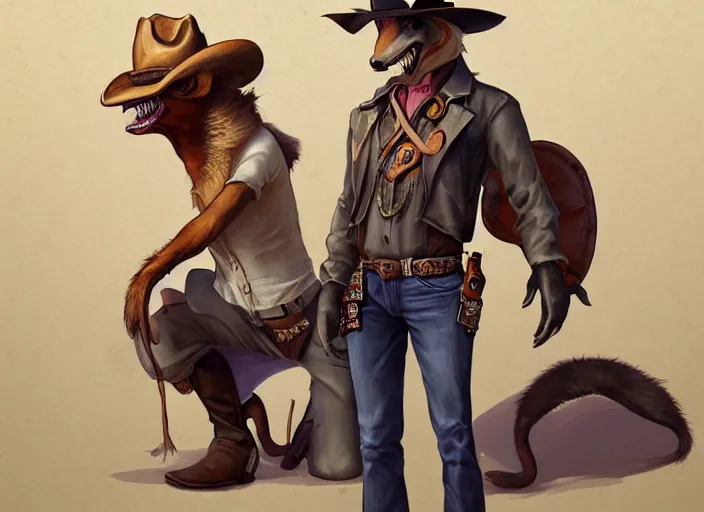 Image similar to character portrait feature of the anthro male anthropomorphic rat fursona wearing cowboy outfit wild west desperado standing next to an old monte carlo vintage car, character design stylized by charlie bowater, ross tran, artgerm, makoto shinkai, detailed, soft lighting, rendered in octane