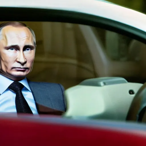 Prompt: movie still of Putin as Driver in Drive