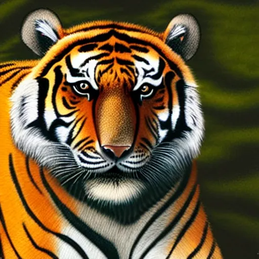 Image similar to portrait of a tiger bear hybrid