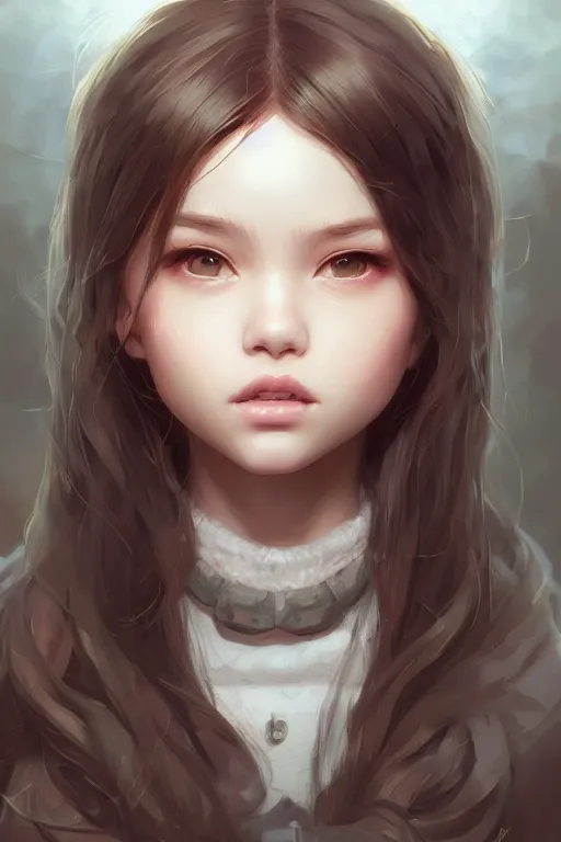 Image similar to very cute girl portrait, highly detailed eyes, intricate details, by artgerm, tooth wu, dan mumford, beeple, wlop, rossdraws, james jean, marc simonetti, artstation giuseppe dangelico pino and michael garmash and rob rey and greg manchess and huang guangjian and makoto shinkai