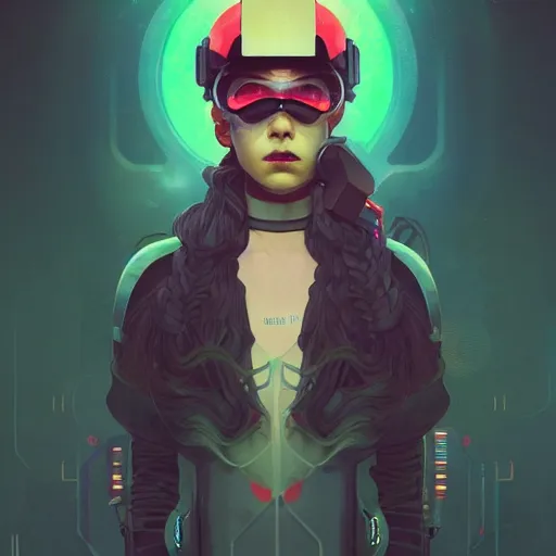 Prompt: a beautiful portrait painting of a cyberpunk girl with a helmet by sachin teng and pascal blanche and alphonse mucha! and nekro! and josan gonzalez and greg rutkowski. in style of digital art. colorful comic, film noirs, symmetry, brush stroke, sharp lines, vibrating colors, hyper detailed. octane render. trending on artstation