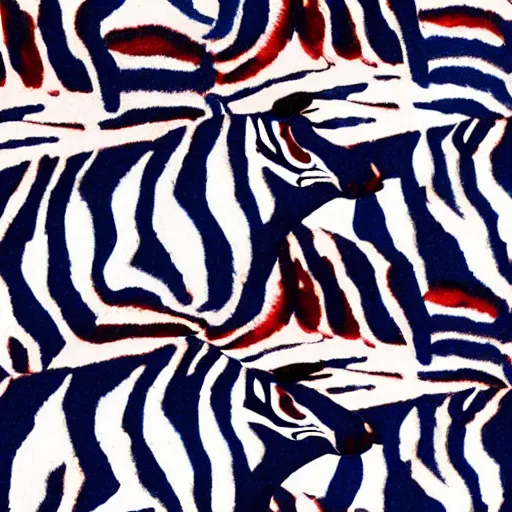 Prompt: blue and red zebra