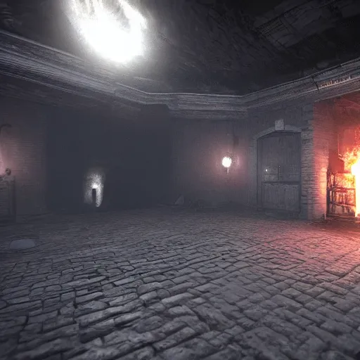 Prompt: knocked on the doors of hell's darker chamber pushed to the limit, we dragged ourselves in unreal engine 5 8 k hyperdetailed