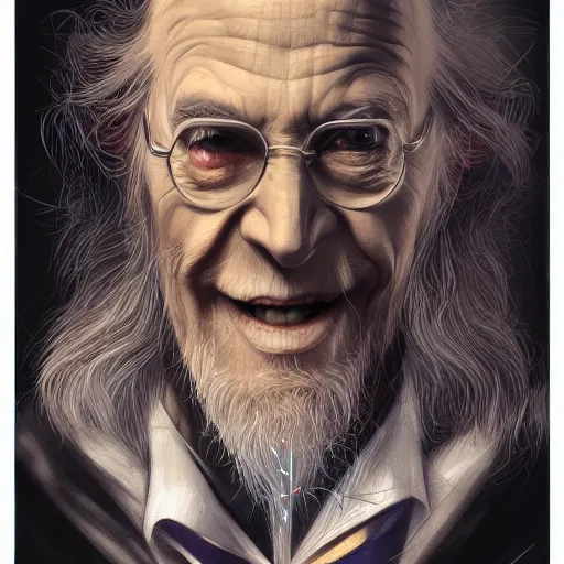 Prompt: Professor Dumbledore is the Joker, hyperdetailed, artstation, cgsociety, 8k