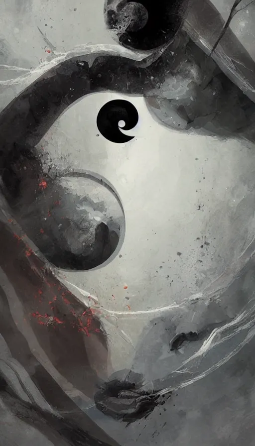 Prompt: Abstract representation of ying Yang concept, by Greg Rutkowski