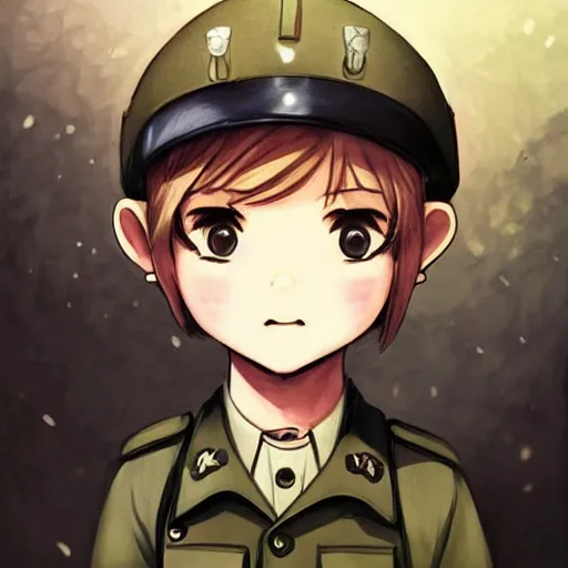 Prompt: beautiful little arian boy in nazi uniform. made in abyss art style, inspired by kris from deltarrune, cute detailed artwork, anatomically correct, soft details, ilya kuvshinov, reflection, perfect composition, portrait, illumination, digital art, detailed anime soft face, symmetrical face, western comic, illustration