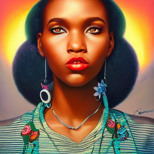 Prompt: berlin city portrait, black girl, Pixar style, by Tristan Eaton Stanley Artgerm and Tom Bagshaw.