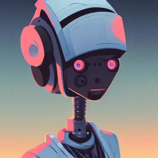 Image similar to portrait of a robot by genndy tartakovsky in the style of greg rutkowski